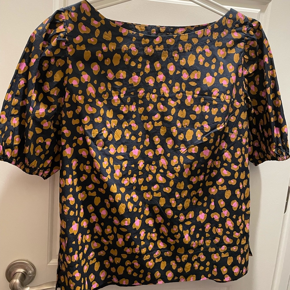 J.Crew boat neck cheetah shirt